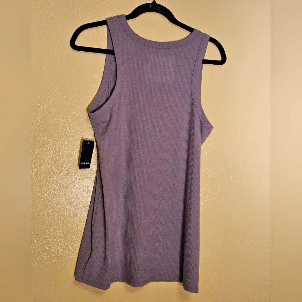 Torrid Super Soft Ribbed High Neck Tank Top in Dusk Size 1X NWT - Picture 7 of 13